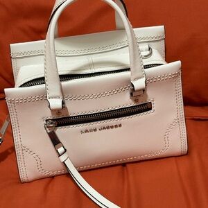 Marc Jacobs Cream Satchel with Silver Accents